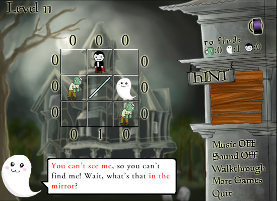 Screenshot of Haunted Mirror Maze game in Flash.
